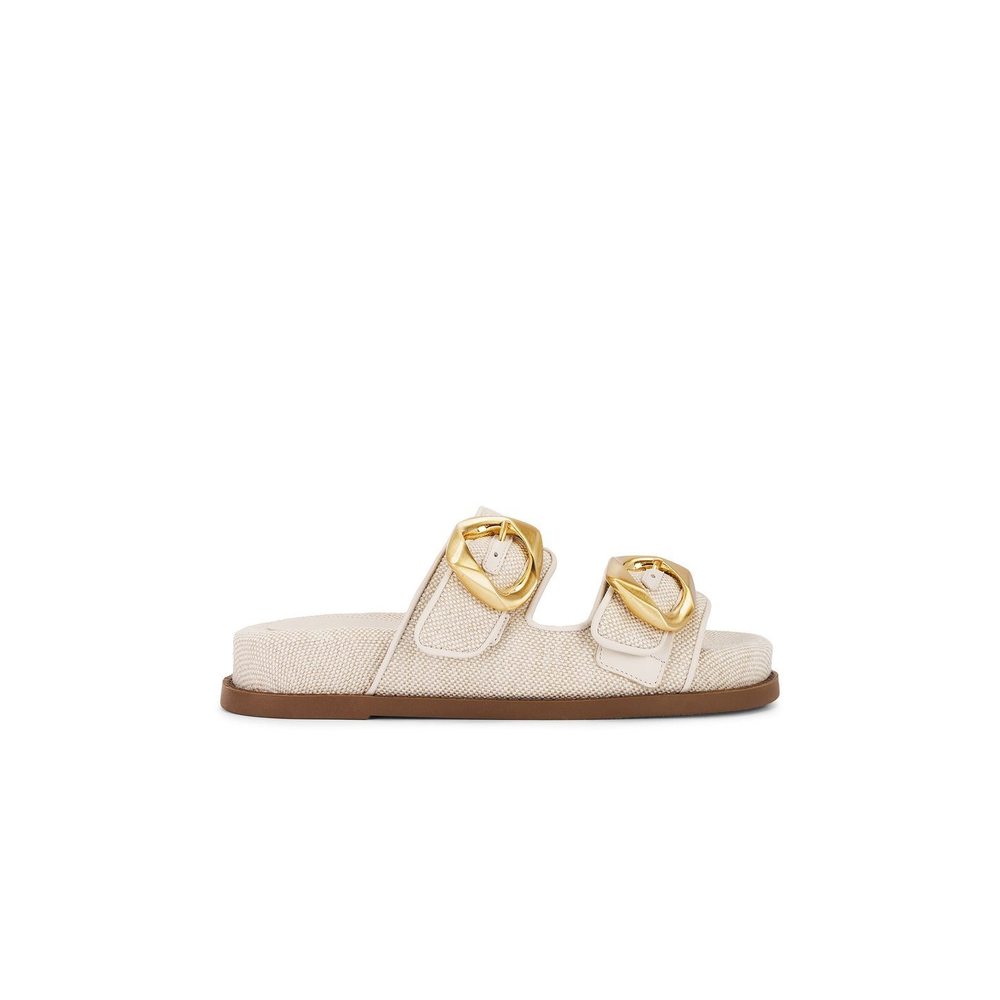 Schutz Olga Sporty Sandal in Beige flat slip on buckle birkenstock look alike - Picture 2 of 9